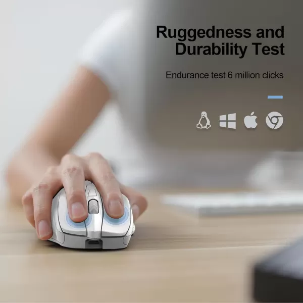 TECKNET Rechargeable Wireless MouseUSBA Silent Mouse Quiet Click 6 Adjustable 4800 DPI Cordless Computer Mouse Ergonomic Mouse for Laptop 6 Buttons 24G Mouse for Chromebook Ergo Grip  PurpleWhite