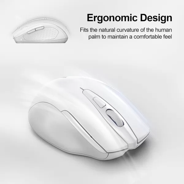 TECKNET Rechargeable Wireless MouseUSBA Silent Mouse Quiet Click 6 Adjustable 4800 DPI Cordless Computer Mouse Ergonomic Mouse for Laptop 6 Buttons 24G Mouse for Chromebook Ergo Grip  PurpleWhite