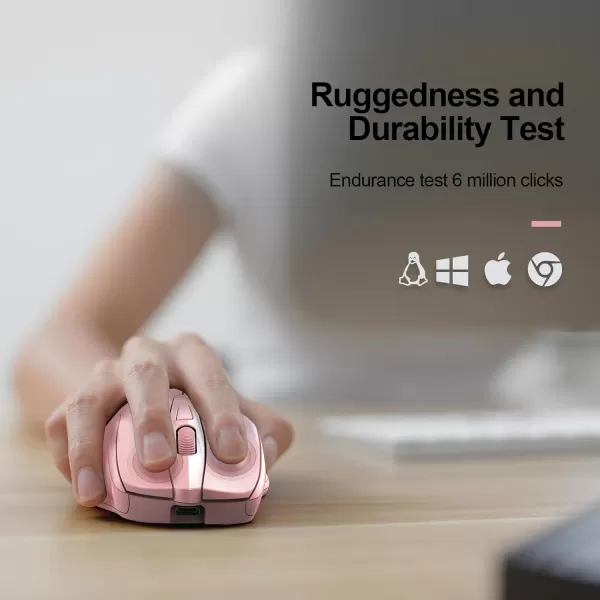 TECKNET Rechargeable Wireless MouseUSBA Silent Mouse Quiet Click 6 Adjustable 4800 DPI Cordless Computer Mouse Ergonomic Mouse for Laptop 6 Buttons 24G Mouse for Chromebook Ergo Grip  PurplePink