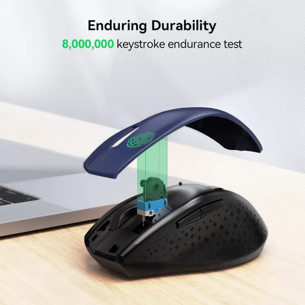 TECKNET Wireless Mouse 24G USB Computer Mouse with 6Level Adjustable 4800 DPI 30 Months Battery Ergonomic Grips 6 Buttons Portable for PC Chromebook Mac  GreyBlue