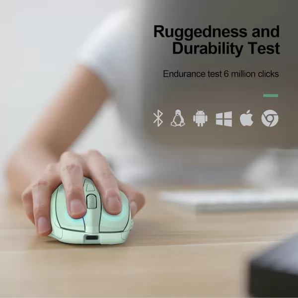TECKNET Wireless Mouse BT5030 ampamp 24G Rechargeable 4800 DPI Silent Mouse 8 Buttons Bluetooth Mouse USB A Mouse Wide Compatibility  GreyGreen
