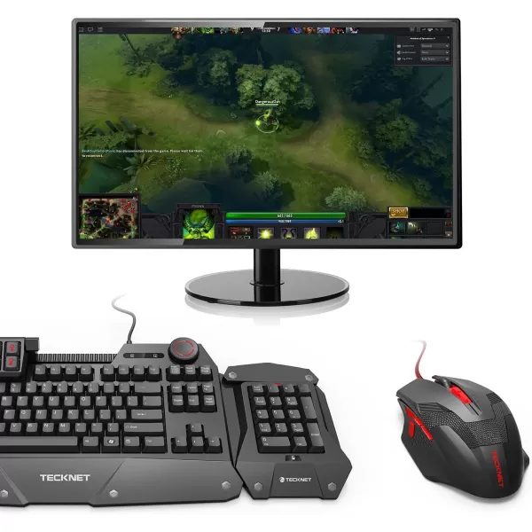 TECKNET Wireless Mouse USB Cordless Computer Mouse with 8 Buttons Ergonomic Design HighPrecision 5 Adjustable DPI for PCMacLaptopRed