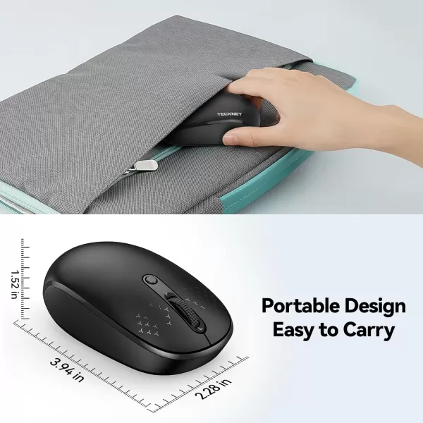 TECKNET Wireless Mouse for Laptop 24G Quiet Computer Mouse with USB Receiver 4 Buttons Portable Cordless Mice for Chromebook Laptop PC Mac 80012001600 DPI  Mint GreenBlack