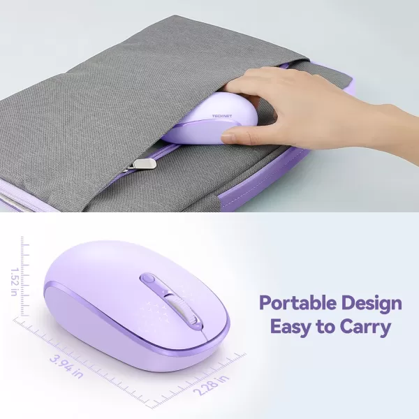 TECKNET Wireless Mouse for Laptop 24G Quiet Computer Mouse with USB Receiver 4 Buttons Portable Cordless Mice for Chromebook Laptop PC Mac 80012001600 DPI  Mint GreenPurple
