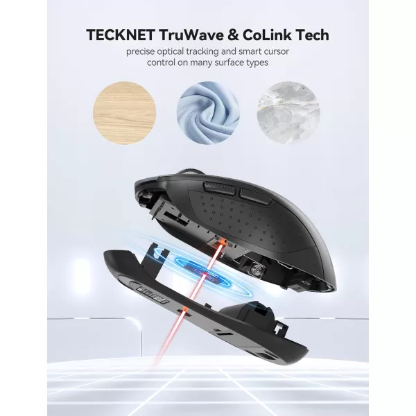 TECKNET Wireless Mouse for Laptop 24G Wireless Computer Mouse 5Level Adjustable 4800 DPI Silent Mouse with Receiver ampamp 6 Buttons 18 Months Battery Life USB Portable Mouse for Mac ChromebookDark Grey