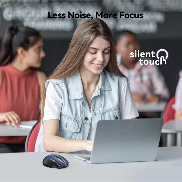TECKNET Wireless Mouse for Laptop Silent Mouse Quiet Click 24G USB Optical Mouse for Computer 6 Adjustable 4000 DPI Computer Mice  PurpleDark blue
