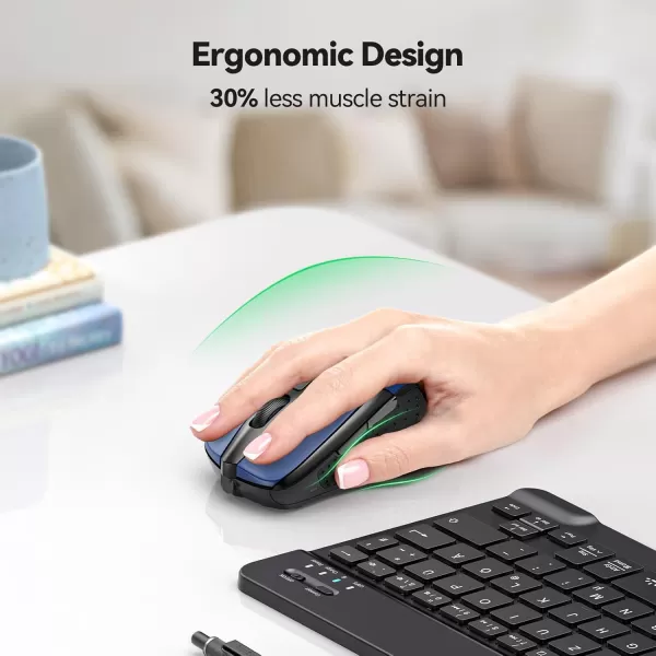 TECKNET Wireless Mouse for Laptop Silent Mouse Quiet Click 24G USB Optical Mouse for Computer 6 Adjustable 4000 DPI Computer Mice  PurpleDark blue