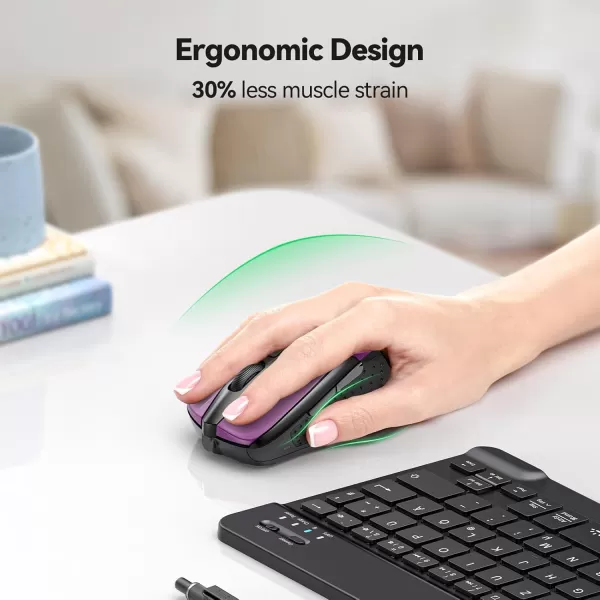 TECKNET Wireless Mouse for Laptop Silent Mouse Quiet Click 24G USB Optical Mouse for Computer 6 Adjustable 4000 DPI Computer Mice  PurplePurple
