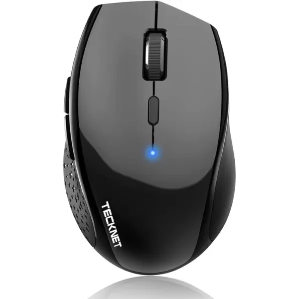 TECKNET Bluetooth Mouse 4800 DPI Computer Mouse 2Year Battery Wireless Mouse 6 Adjustable DPI 6 Buttons Compatible with LaptopWindowsComputerBlack