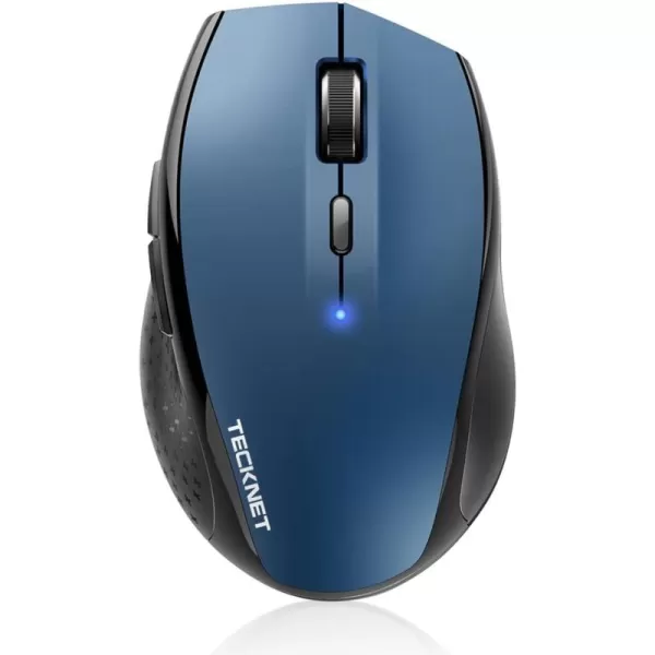 TECKNET Bluetooth Mouse 4800 DPI Computer Mouse 2Year Battery Wireless Mouse 6 Adjustable DPI 6 Buttons Compatible with LaptopWindowsComputerBlue