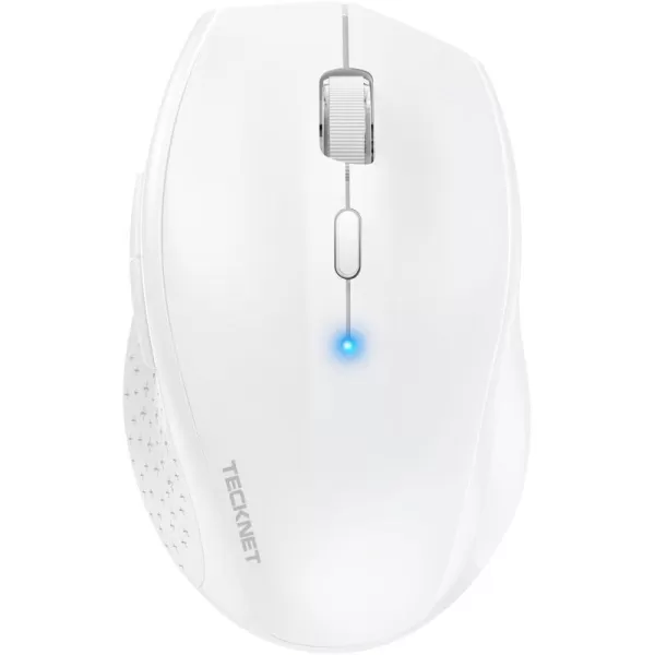 TECKNET Bluetooth Mouse 4800 DPI Computer Mouse 2Year Battery Wireless Mouse 6 Adjustable DPI 6 Buttons Compatible with LaptopWindowsComputerWhite