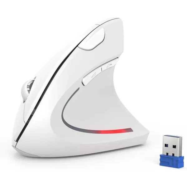 TECKNET Ergonomic Mouse 4800 DPI Wireless Vertical Mouse with 5 Adjustable DPI Levels 24GHz Optical Carpal Tunnel Mouse 6 Buttons Wireless Mouse for Laptop Desktop PC MacBook  BlackWhite