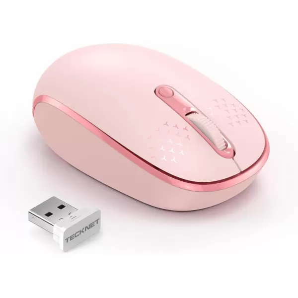 TECKNET Wireless Mouse for Laptop 24G Quiet Computer Mouse with USB Receiver 4 Buttons Portable Cordless Mice for Chromebook Laptop PC Mac 80012001600 DPI  Mint GreenPink