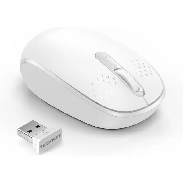 TECKNET Wireless Mouse for Laptop 24G Quiet Computer Mouse with USB Receiver 4 Buttons Portable Cordless Mice for Chromebook Laptop PC Mac 80012001600 DPI  Mint GreenWhite