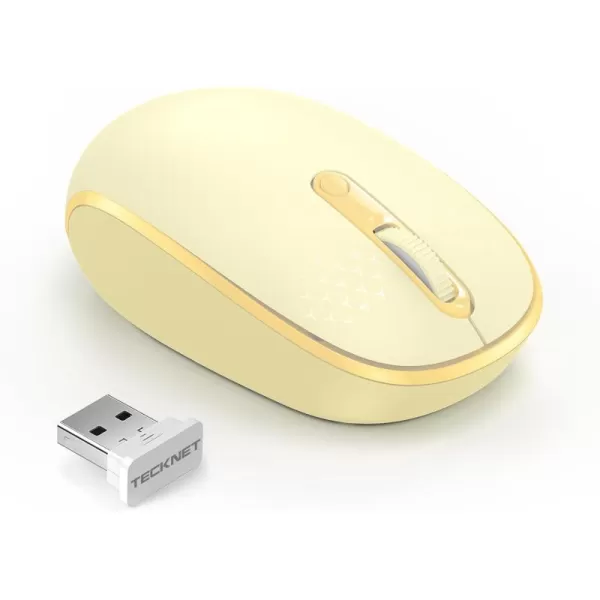 TECKNET Wireless Mouse for Laptop 24G Quiet Computer Mouse with USB Receiver 4 Buttons Portable Cordless Mice for Chromebook Laptop PC Mac 80012001600 DPI  Mint GreenYellow
