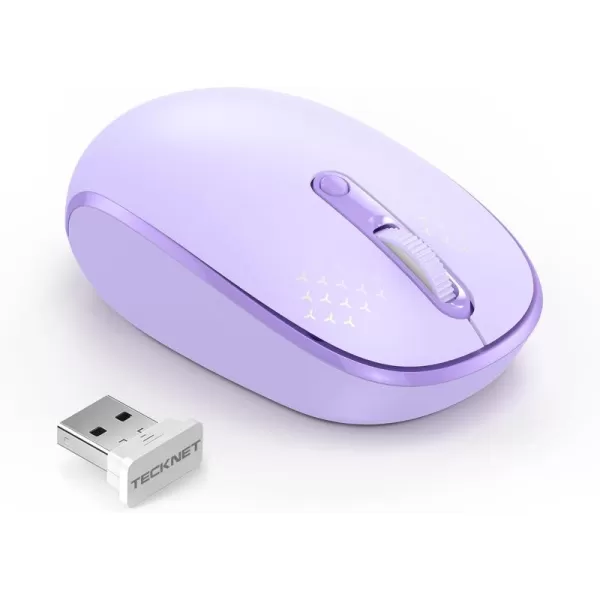 TECKNET Wireless Mouse for Laptop 24G Quiet Computer Mouse with USB Receiver 4 Buttons Portable Cordless Mice for Chromebook Laptop PC Mac 80012001600 DPI  Mint GreenPurple