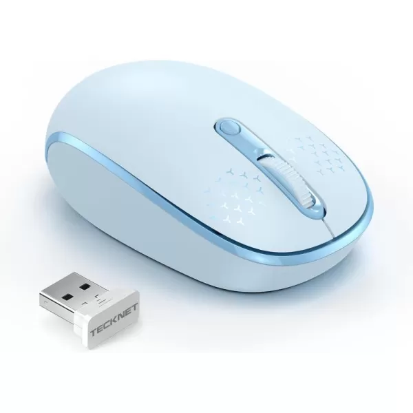 TECKNET Wireless Mouse for Laptop 24G Quiet Computer Mouse with USB Receiver 4 Buttons Portable Cordless Mice for Chromebook Laptop PC Mac 80012001600 DPI  Mint GreenBlue