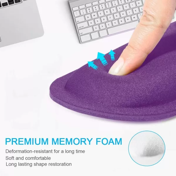 TECKNET 2 Pack Mouse Pad with Wrist Support Ergonomic Gaming Mouse Pad Pain Relief Portable Comfortable Mousepad for Computer Laptop Office Home NonSlip Base Waterproof Surface  PinkPurple