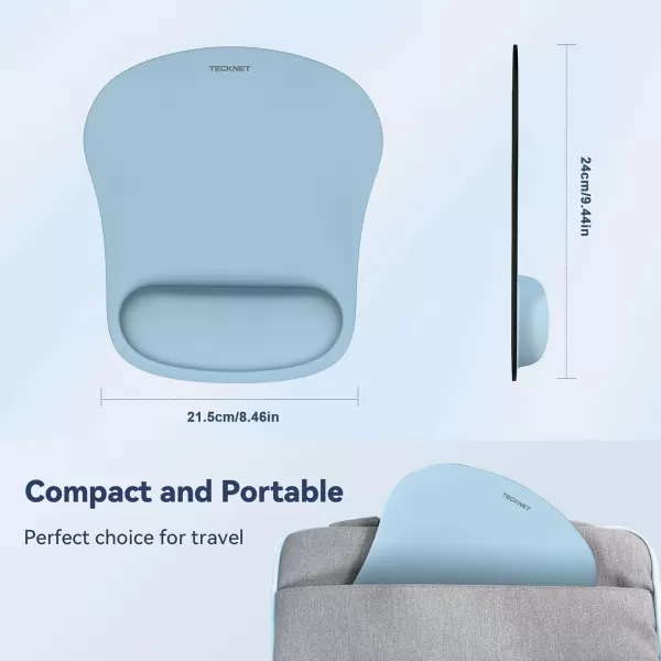 TECKNET 2 Pack Mouse Pad with Wrist Support Ergonomic Gaming Mouse Pad Pain Relief Portable Comfortable Mousepad for Computer Laptop Office Home NonSlip Base Waterproof Surface  PinkBlue Gray