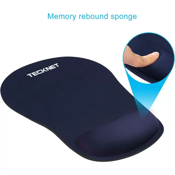 TECKNET 2 Pack Mouse Pad with Wrist Support Ergonomic Gaming Mouse Pad Pain Relief Portable Comfortable Mousepad for Computer Laptop Office Home NonSlip Base Waterproof Surface  Pink2 Pack Navy