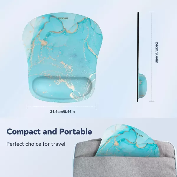 TECKNET 2 Pack Mouse Pad with Wrist Support Ergonomic Gaming Mouse Pad Pain Relief Portable Comfortable Mousepad for Computer Laptop Office Home NonSlip Base Waterproof Surface  PinkBlue Gold