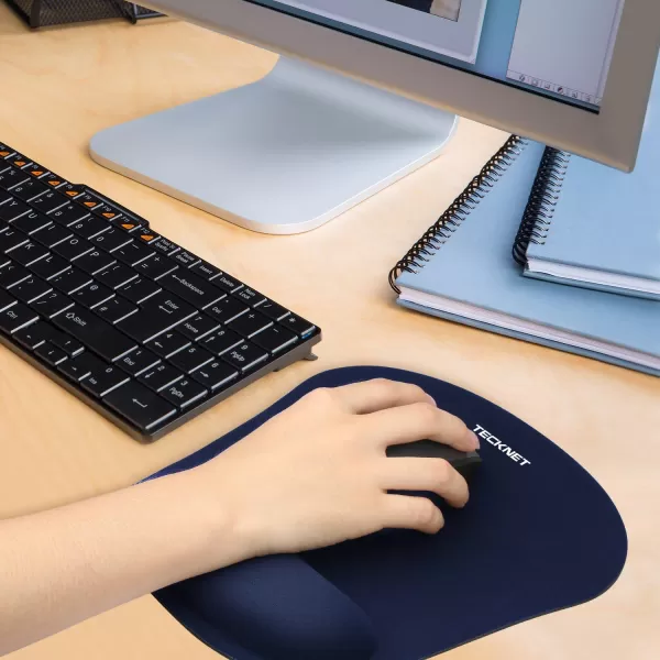TECKNET 2 Pack Mouse Pad with Wrist Support Ergonomic Gaming Mouse Pad Pain Relief Portable Comfortable Mousepad for Computer Laptop Office Home NonSlip Base Waterproof Surface  PinkBlue
