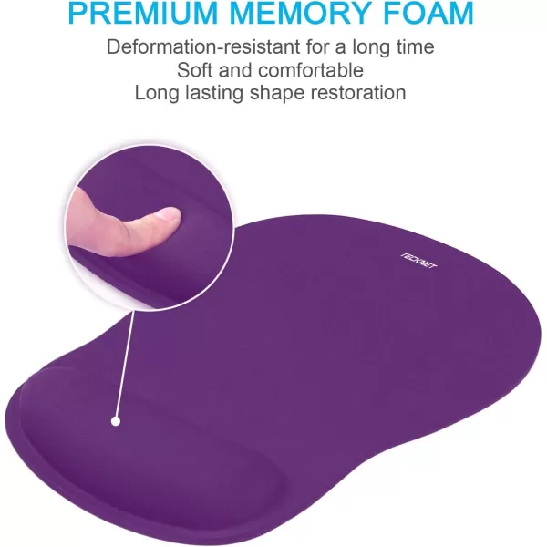 TECKNET 2 Pack Mouse Pad with Wrist Support Ergonomic Gaming Mouse Pad Pain Relief Portable Comfortable Mousepad for Computer Laptop Office Home NonSlip Base Waterproof Surface  PinkPurple
