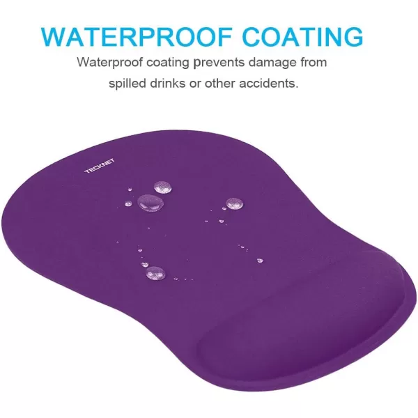 TECKNET 2 Pack Mouse Pad with Wrist Support Ergonomic Gaming Mouse Pad Pain Relief Portable Comfortable Mousepad for Computer Laptop Office Home NonSlip Base Waterproof Surface  PinkPurple