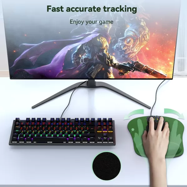TECKNET 2 Pack Mouse Pad with Wrist Support Ergonomic Gaming Mouse Pad Pain Relief Portable Comfortable Mousepad for Computer Laptop Office Home NonSlip Base Waterproof Surface  PinkGreen