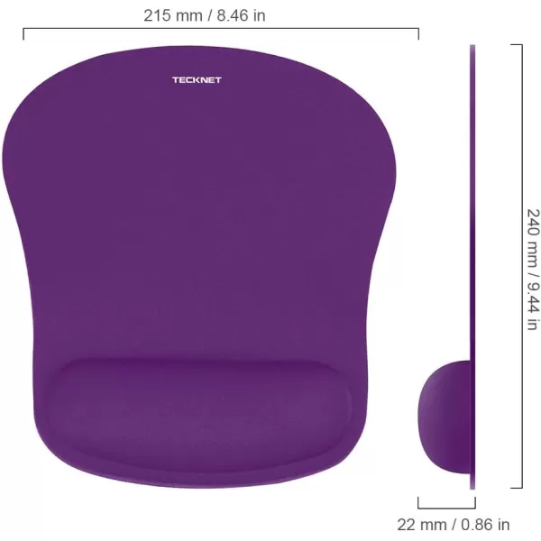 TECKNET 2 Pack Mouse Pad with Wrist Support Ergonomic Gaming Mouse Pad Pain Relief Portable Comfortable Mousepad for Computer Laptop Office Home NonSlip Base Waterproof Surface  PinkPurple