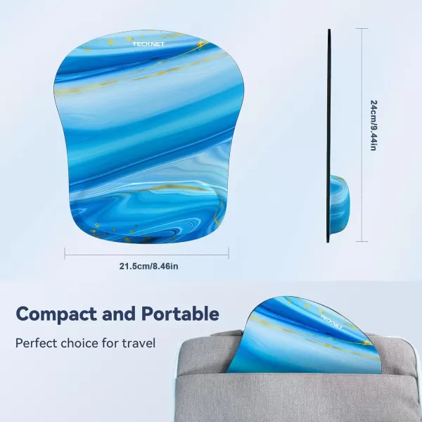 TECKNET 2 Pack Mouse Pad with Wrist Support Ergonomic Gaming Mouse Pad Pain Relief Portable Comfortable Mousepad for Computer Laptop Office Home NonSlip Base Waterproof Surface  PinkLight Blue