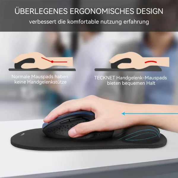 TECKNET Keyboard Wrist Rest and Mouse Pad with Wrist Support Memory Foam Set for ComputerLaptopMac Lightweight for Easy Typing ampamp Pain Relief Ergonomic Mousepad PinkDark Black