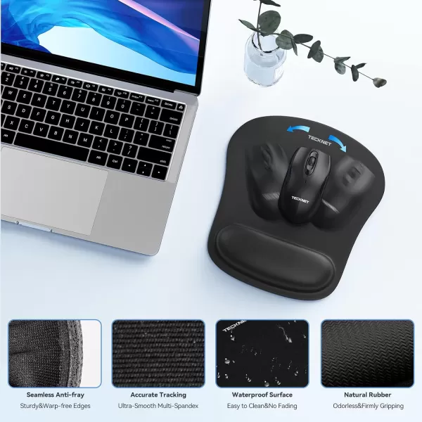 TECKNET Keyboard Wrist Rest and Mouse Pad with Wrist Support Memory Foam Set for ComputerLaptopMac Lightweight for Easy Typing ampamp Pain Relief Ergonomic Mousepad PinkBlack