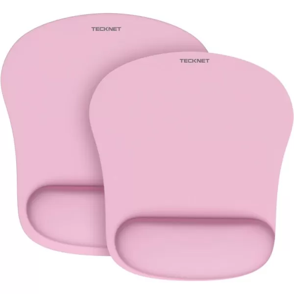 TECKNET 2 Pack Mouse Pad with Wrist Support Ergonomic Gaming Mouse Pad Pain Relief Portable Comfortable Mousepad for Computer Laptop Office Home NonSlip Base Waterproof Surface  PinkPink