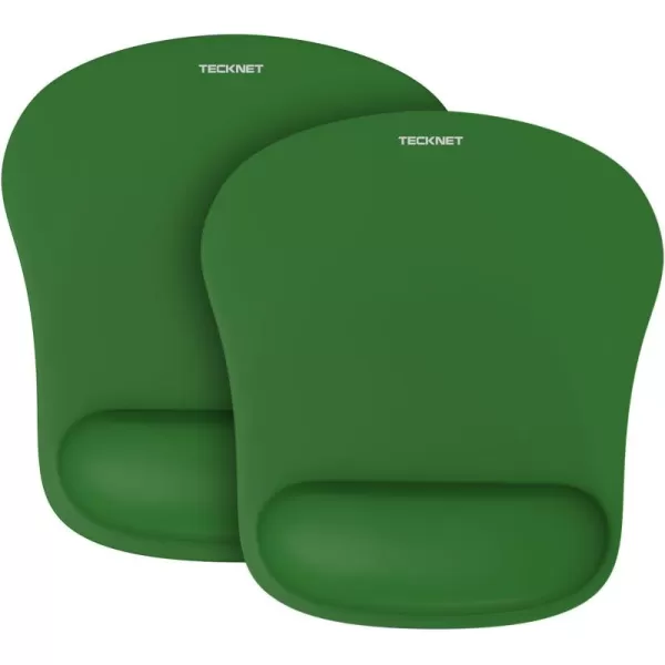 TECKNET 2 Pack Mouse Pad with Wrist Support Ergonomic Gaming Mouse Pad Pain Relief Portable Comfortable Mousepad for Computer Laptop Office Home NonSlip Base Waterproof Surface  Pink2 Pack Green