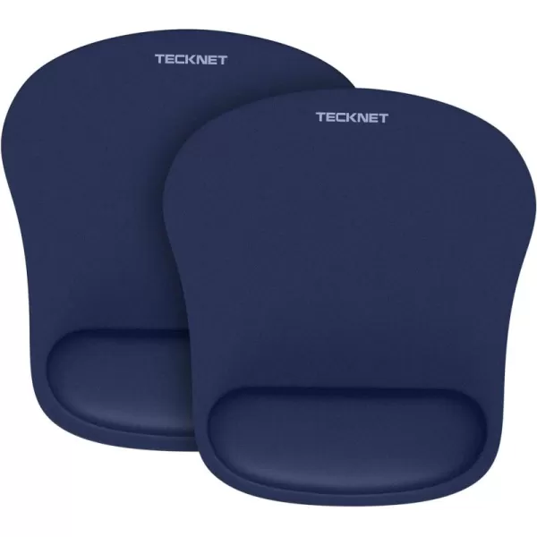 TECKNET 2 Pack Mouse Pad with Wrist Support Ergonomic Gaming Mouse Pad Pain Relief Portable Comfortable Mousepad for Computer Laptop Office Home NonSlip Base Waterproof Surface  Pink2 Pack Navy