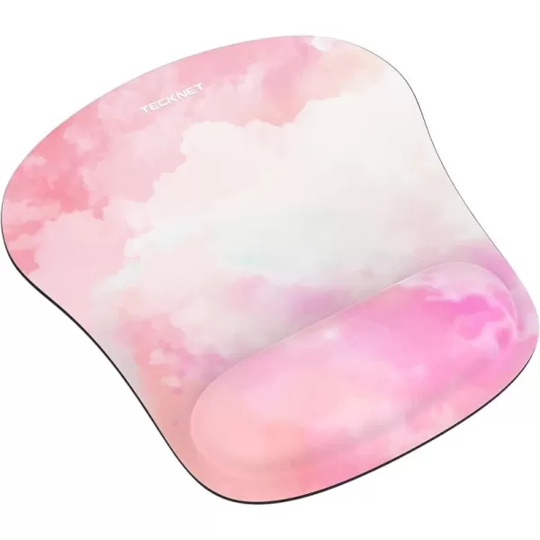 TECKNET 2 Pack Mouse Pad with Wrist Support Ergonomic Gaming Mouse Pad Pain Relief Portable Comfortable Mousepad for Computer Laptop Office Home NonSlip Base Waterproof Surface  PinkPink white