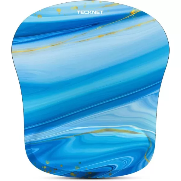 TECKNET 2 Pack Mouse Pad with Wrist Support Ergonomic Gaming Mouse Pad Pain Relief Portable Comfortable Mousepad for Computer Laptop Office Home NonSlip Base Waterproof Surface  PinkLight Blue