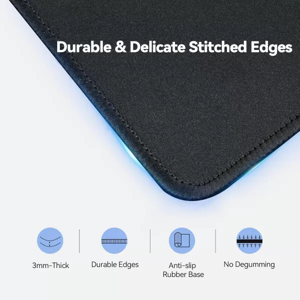 TECKNET 3 Pack Mouse Pad with Antifray Stitchin Waterproof Surface ampamp NonSlip Rubber Base with Stitched Edges Gaming Mouse Mat for LaptopCompatible with Laser and Optical Mice  Dark Purple GalaxyFerrous