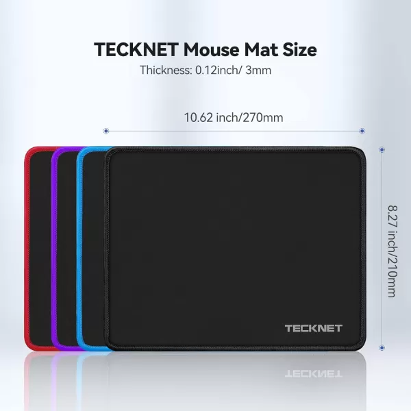 TECKNET 3 Pack Mouse Pad with Antifray Stitchin Waterproof Surface ampamp NonSlip Rubber Base with Stitched Edges Gaming Mouse Mat for LaptopCompatible with Laser and Optical Mice  Dark Purple GalaxyBlack