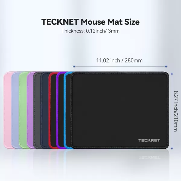 TECKNET 3 Pack Mouse Pad with Antifray Stitchin Waterproof Surface ampamp NonSlip Rubber Base with Stitched Edges Gaming Mouse Mat for LaptopCompatible with Laser and Optical Mice  Dark Purple GalaxyLTBLUE