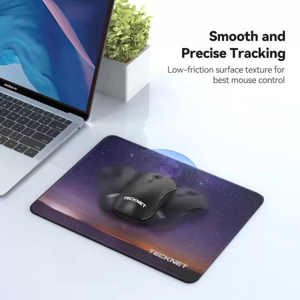 TECKNET 3 Pack Mouse Pad with Antifray Stitchin Waterproof Surface ampamp NonSlip Rubber Base with Stitched Edges Gaming Mouse Mat for LaptopCompatible with Laser and Optical Mice  Dark Purple GalaxyStarry sky