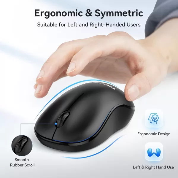 TECKNET Wireless Mouse for Laptop 24G Silent Mouse Quiet Click Small Portable Computer Mouse 5 DPI Levels Cordless Mice for PC Chromebook Mac  PinkBlack
