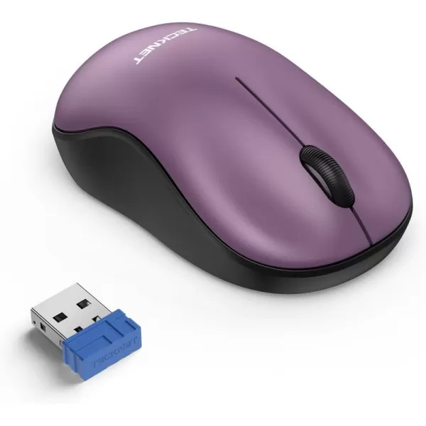 TECKNET Wireless Mouse for Laptop 24G Silent Mouse Quiet Click Small Portable Computer Mouse 5 DPI Levels Cordless Mice for PC Chromebook Mac  PinkPurple