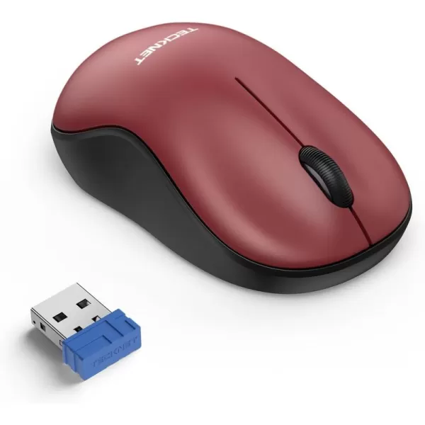 TECKNET Wireless Mouse for Laptop 24G Silent Mouse Quiet Click Small Portable Computer Mouse 5 DPI Levels Cordless Mice for PC Chromebook Mac  PinkRed