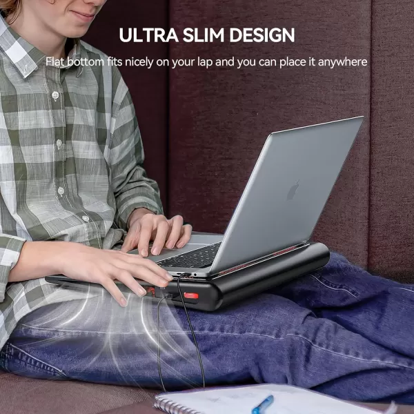 imageTECKNET Laptop Cooling Pad 12quot156quot Laptop Cooler Gaming Laptop Cooling Stand Wind Speed Adjustable 2 USB Powered Laptop Fan Cooling Pad for Laptop Within 16 Inch BlueRed