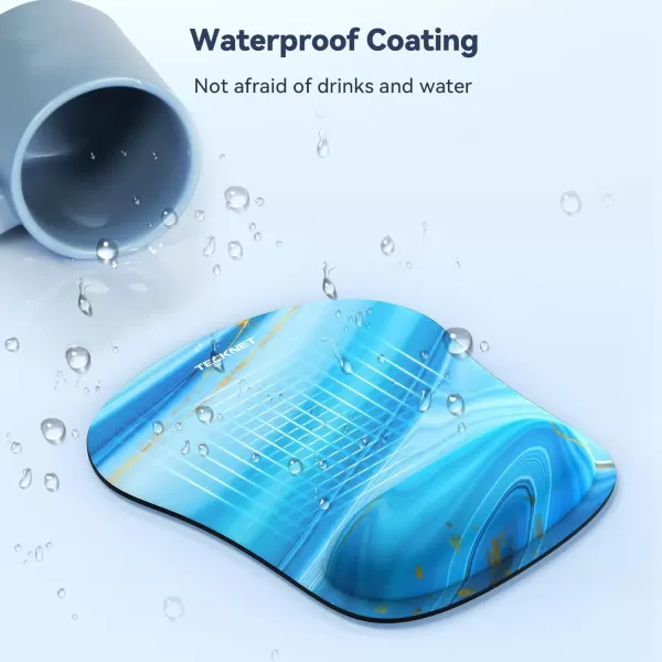 imageTECKNET Mouse Pad with Wrist Support Ergonomic Gaming Mouse Pad Pain Relief Portable Comfortable Mousepad for Computer Laptop Office Home  NonSlip Base Waterproof Surface  Blue AstronautLight Blue