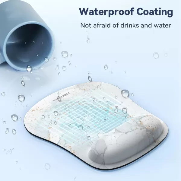 imageTECKNET Mouse Pad with Wrist Support Ergonomic Gaming Mouse Pad Pain Relief Portable Comfortable Mousepad for Computer Laptop Office Home  NonSlip Base Waterproof Surface  Blue AstronautMarble Blue