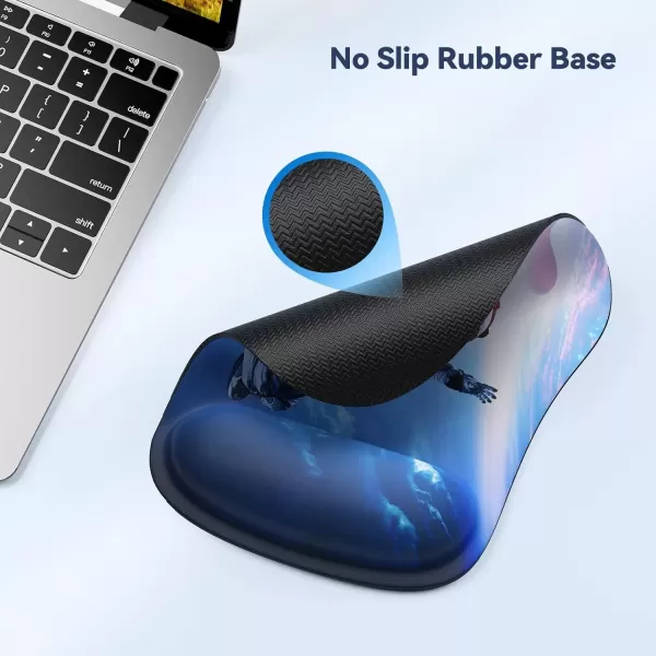 imageTECKNET Mouse Pad with Wrist Support Ergonomic Gaming Mouse Pad Pain Relief Portable Comfortable Mousepad for Computer Laptop Office Home  NonSlip Base Waterproof Surface  Blue AstronautBlue Astronaut