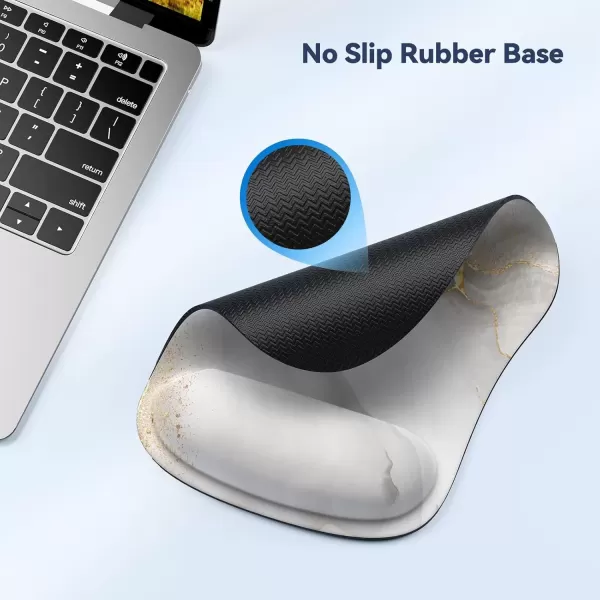 imageTECKNET Mouse Pad with Wrist Support Ergonomic Gaming Mouse Pad Pain Relief Portable Comfortable Mousepad for Computer Laptop Office Home  NonSlip Base Waterproof Surface  Blue AstronautMarble White